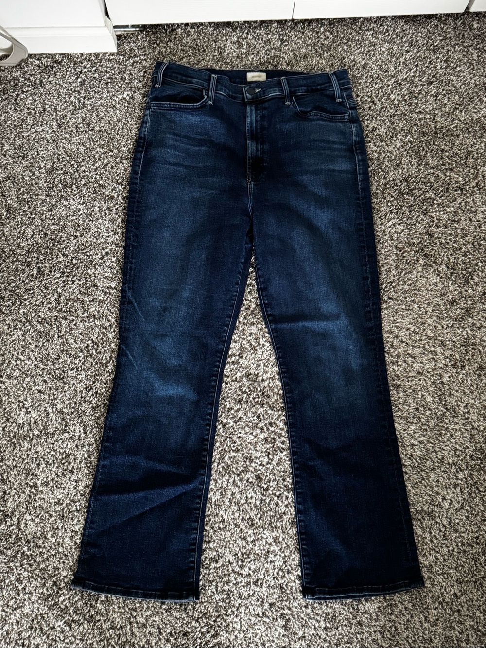 MOTHER Dark Blue Straight-Leg Ankle Women's Jeans